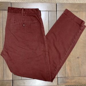 J. Crew Men’s Slim Fit Maroon Chino Pants (34x32)